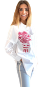 21-02 White Shirt with red or black embroidery