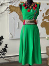 111-23 Artful Fusion: The Vibrant Embroidered Crop Top and Flirty Skirt Set - Unleash Your Creativity and Make a Difference