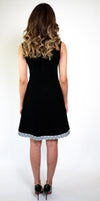 Black Crepe Dress with Embroidery #110-18 - H A M A