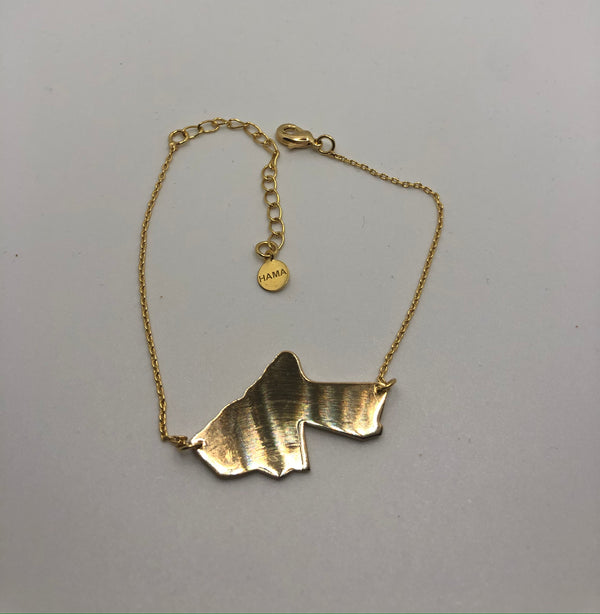 18K Gold-Plated Jordan Map Bracelet – A Timeless Tribute  display picture 2