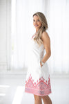 WHITE MODERN EMBROIDERED DRESS #102-19 - H A M A