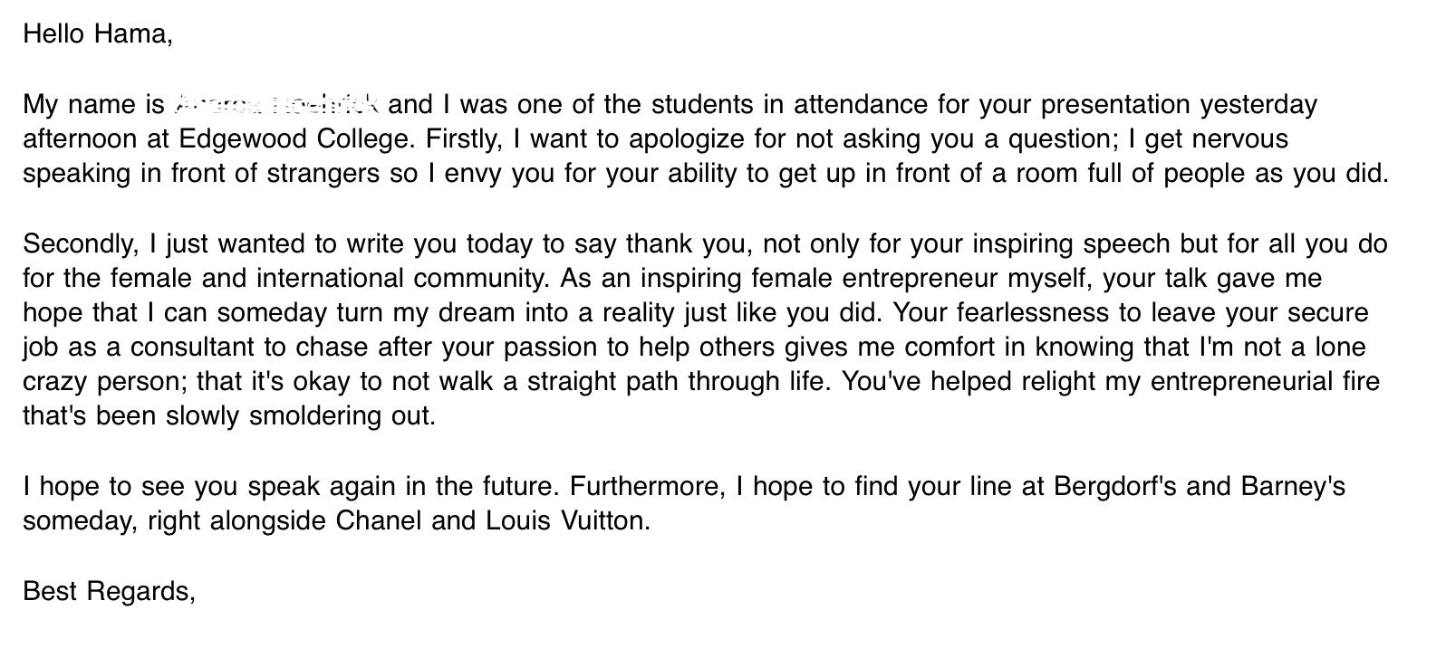 Another overwhelming feedback- EDGEWOOD COLLEGE