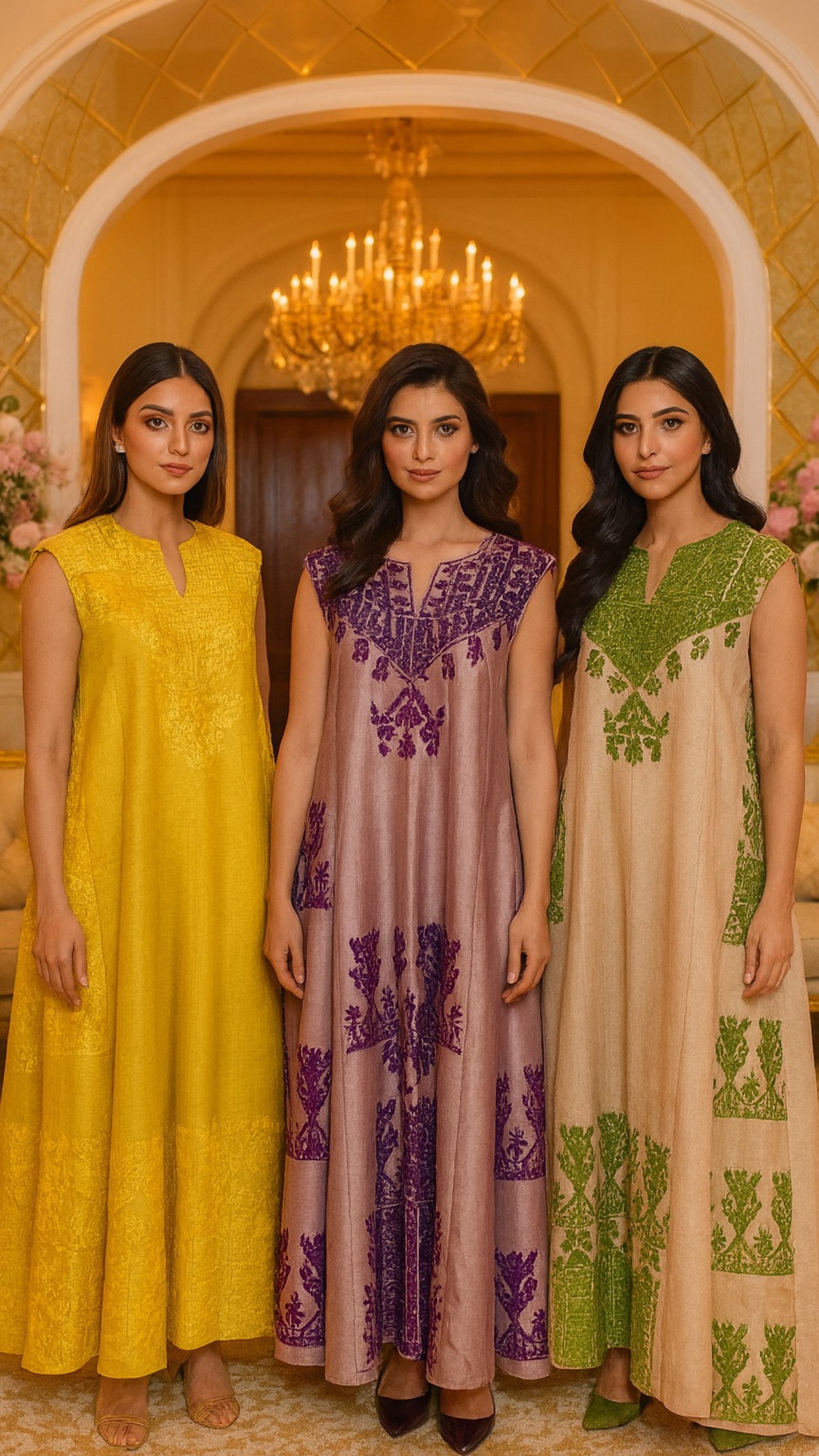 Silk Embroidered Dress - Custom Style | Medium Large - HAMA Fashion Silk Embroidered Dress - Custom Style | Medium Large - HAMA Fashion
