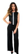XXB-18  Limited Edition Silk Two-Piece Jumpsuit with Embroidery