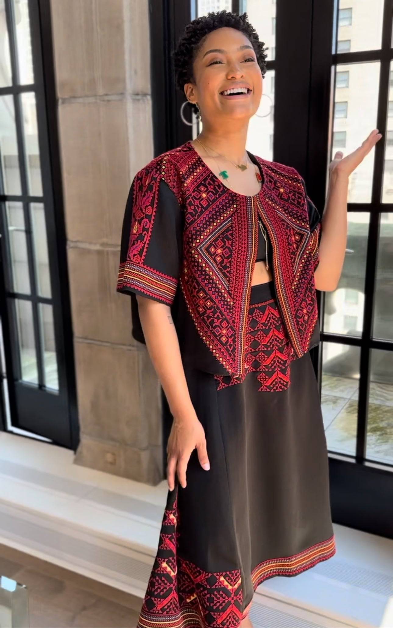 tatreez dress modern Legacy Blazer - Handmade Embroidery Tatreez