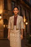 Elegance in Silk set – Custom Embroidered set