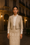 Elegance in Silk set – Custom Embroidered set