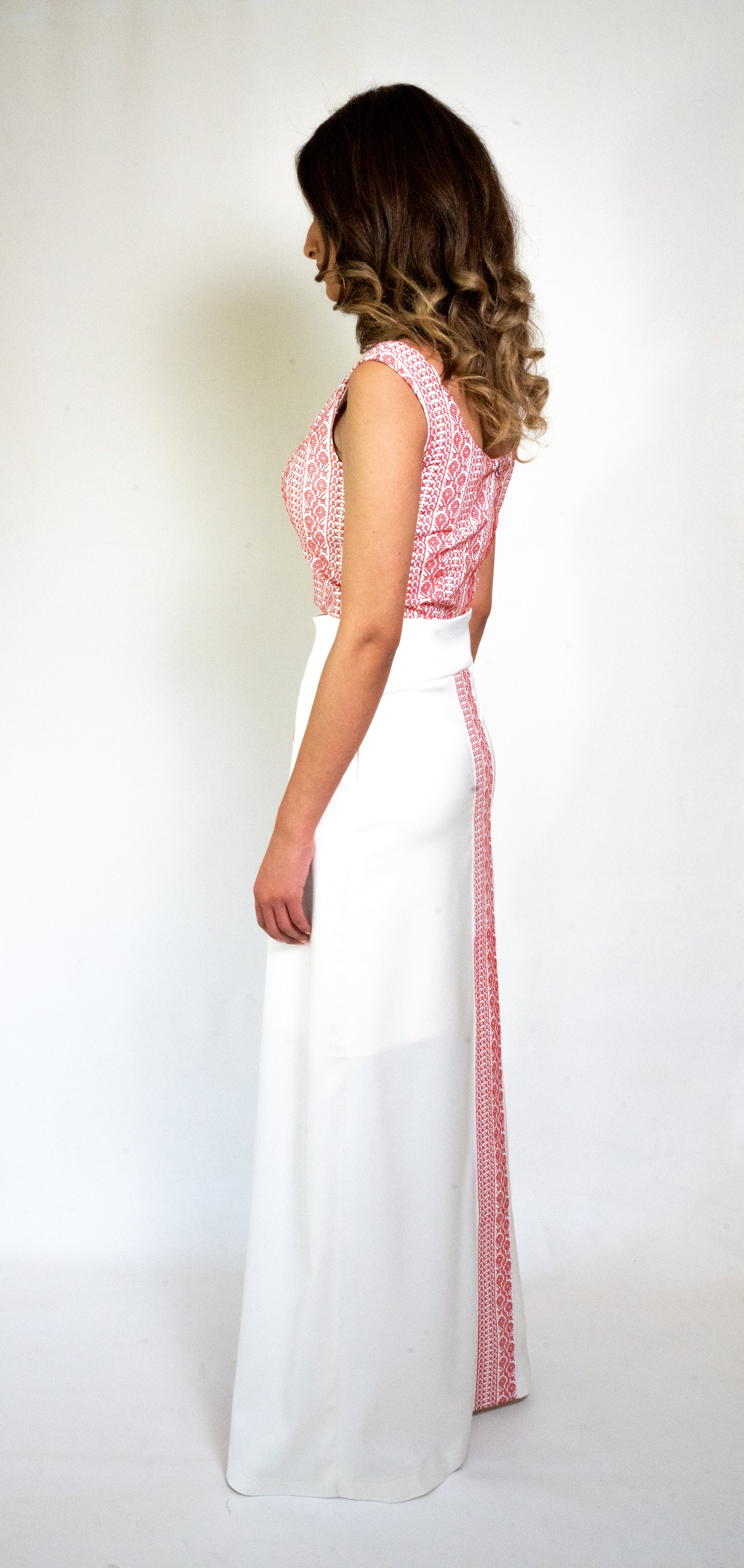 White Two-Piece with Embroidery #104-18