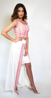White Two-Piece with Embroidery #104-18 - H A M A