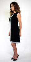 Black Crepe Dress with Embroidery #110-18 - H A M A