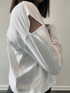 22-03  white sweater with black embroidery - H A M A