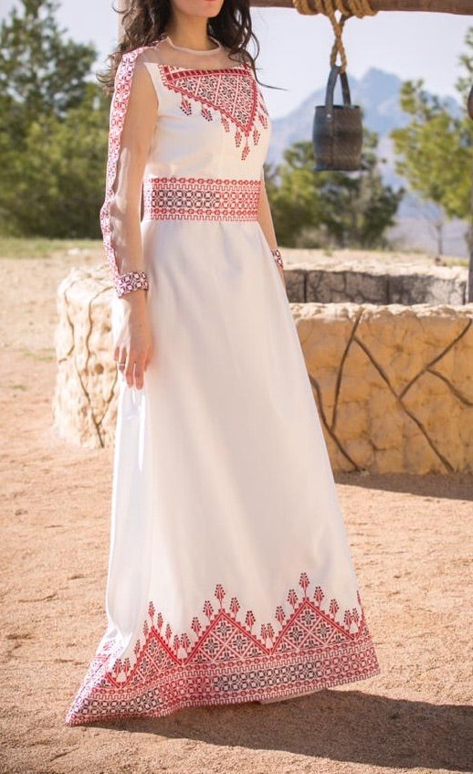 Timeless Elegance: White Floral Embroidered Maxi Dress Timeless Elegance: White Floral Embroidered Maxi Dress